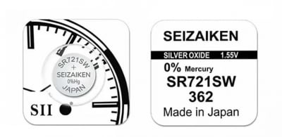 Батерия Seizaiken SEIKO AG11 362 SR721SW, сребърна