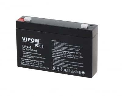 Акумулаторна батерия VIPOW 6V 7Ah, гелова