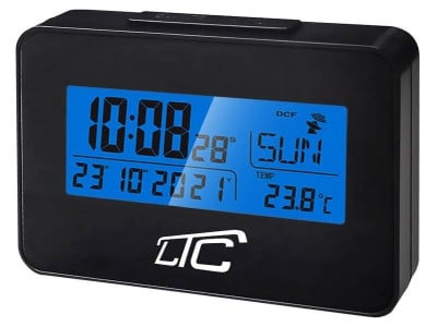 Часовник будилник с термометър LED LTC LXSTP05C, черен