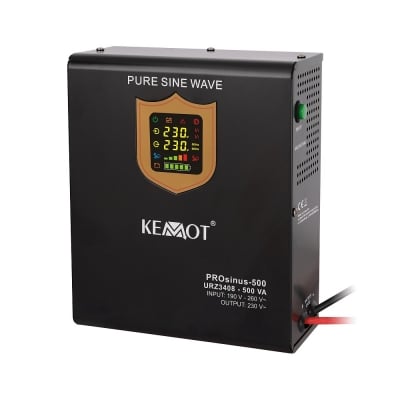 Инвертор UPS с чиста синусоида и функция за зареждане KEMOT 12V 230V 500VA/300W, вертикален