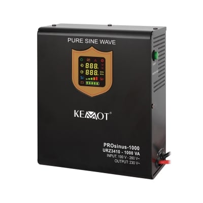 Инвертор с чиста синусоида и функция за зареждане KEMOT 12V 230V 1000VA/700W, вертикален