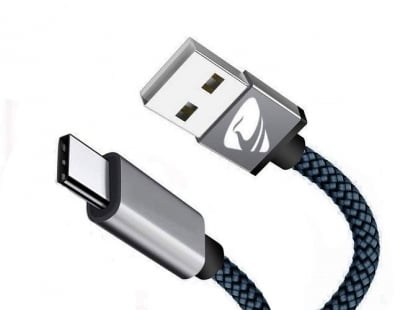 Кабел USB Type C мъжко към USB3.0 A мъжко, сив с оплетка