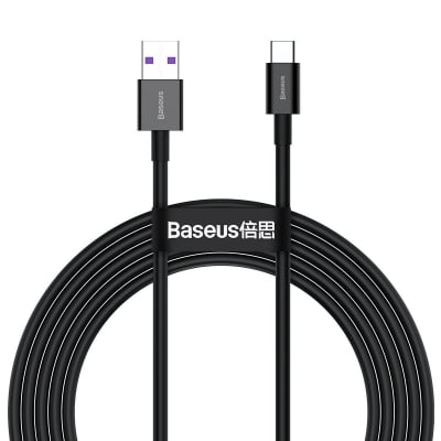Кабел Baseus USB към USB-C, 66W, 1м, черен