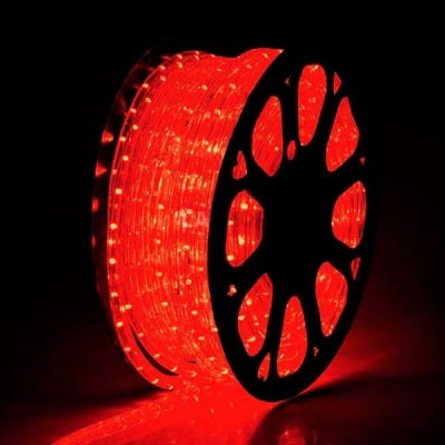 Светещ LED маркуч червен с 3 жила