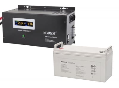 Инвертор UPS KEMOT 1600W URZ3411 комплект с тягова батерия 12V 120Ah Rebel