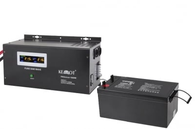 Инвертор UPS KEMOT 1600W комплект с тягова батерия 12V 250Ah