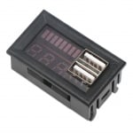 Тестер индикатор на капацитет на батерии 12V, волтметър, зарядно USB 5Vx2A