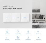 Smart home WIFI+RF 433MHZ Sonoff T1 EU TX, димиране, бял