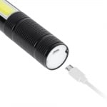 Фенерче с акумулатор, нож, чук за стъкло LED + COB Rebel Light URZ0941