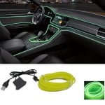 LED лента, амбиентно осветление за интериор на автомобил или мебели, зелена, 5VDC, 5 метра