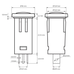 Глим лампа зелена 12V DC
