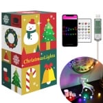 Коледна LED цветна украса снежинки SMART Bluetooth управление, USB захранване, 2 метра, IP55