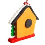 Коледна украса фигура къщичка с магнит и закачалка