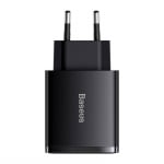 Зарядно устройство за телефон BASUES USB-C+2ХUSB-A 220V, ултра бързо, черно