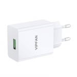 Зарядно устройство GSM VIPFAN E03 USB 18W QC 3.0 + USB-C кабел, ултра бързо