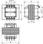 Трансформатор 230VAC, 12V, 0.5A, 6VA INDEL