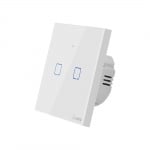 Двоен ключ за осветление Smart WiFi Sonoff T0 EU TX-2C, димиране, бял